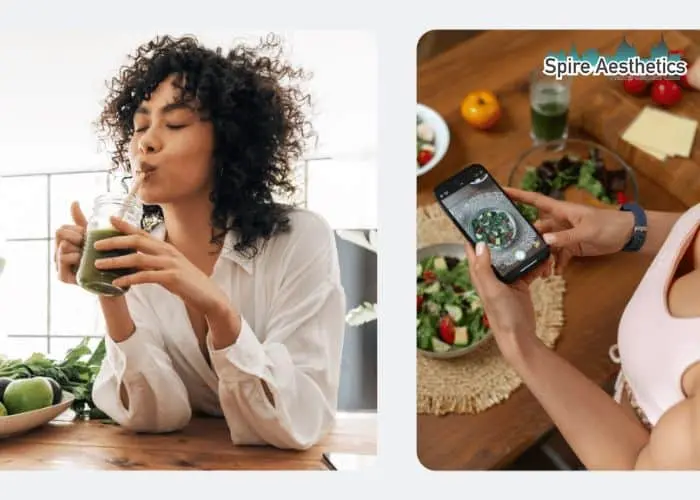 Image of woman looking into her diet and fat freezing Uckfield to improve her health