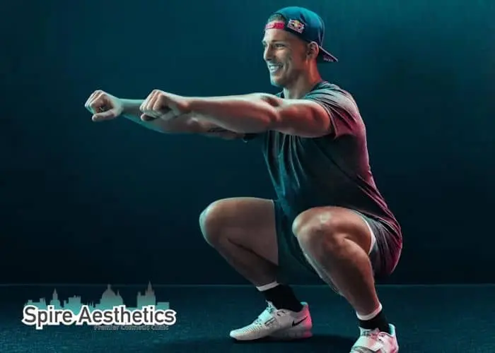 Image of man build leg muscle Uckfield through exercise